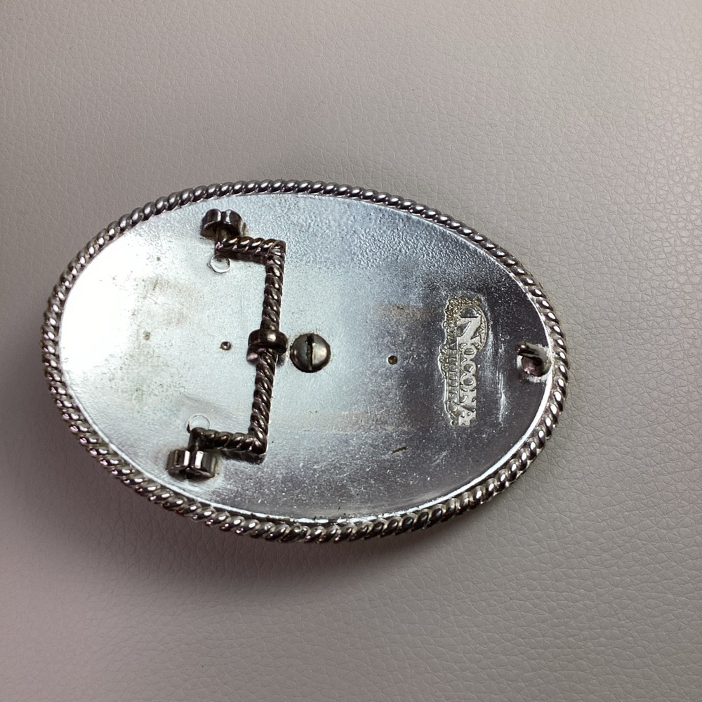 4" Rare NOCONA Belt Buckle OVERSIZED Silver Gold WESTERN Rodeo Bull Rider Cowboy - Picture 4 of 7